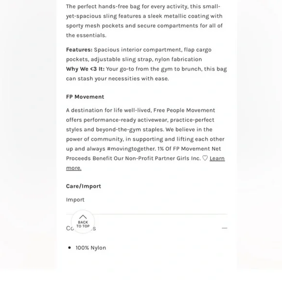 Free People Courtside Cargo Sling Bag NEW - Picture 8 of 17